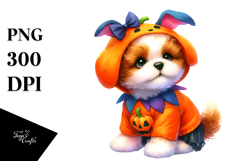 Cute Baby Dog Dressed for Halloween, High-Res PNG Product Image 1
