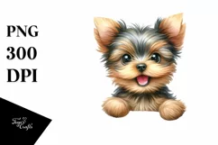 Enthusiastic Watercolor Baby Yorkshire Terrier | Funny Product Image 3