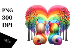 Cute Rainbow Trees Chihuahua PNG Product Image 1