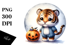 Cute Baby Tiger Halloween PNG Product Image 1