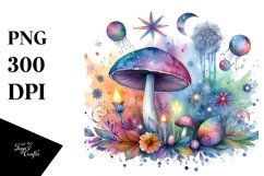 Magical Mushroom Watercolor Clipart Product Image 3