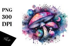 Magical Mushroom Watercolor Clipart Product Image 1