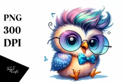 Excited Funny Baby Owl, High-Res PNG Product Image 1