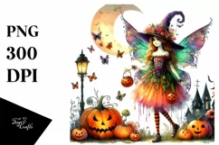 Fairy Halloween in Watercolor Clipart Product Image 3