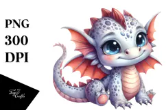 Cute Baby Dragon Sitting PNG Product Image 1