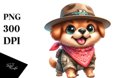 Baby Dog with Hat and Bandana PNG Product Image 1