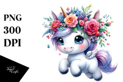 Cute Baby Unicorn PNG Product Image 1
