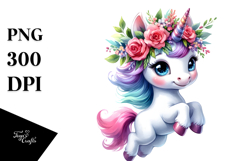 Vibrant Cute Baby Unicorn PNG Product Image 1