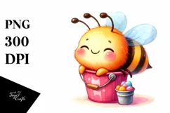 Sitting Bucket Baby Bee PNG Product Image 1