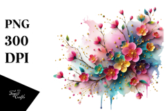 Glossy Cherry Blossom with Metalic Insertions, Transparent Product Image 1