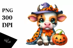 Baby Cow Halloween Scene | Sublimation | Clipart Product Image 3