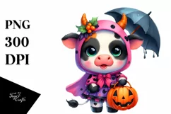 Baby Cow Halloween Scene | Sublimation | Clipart Product Image 3