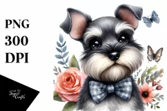 Miniature Schnauzer Cute Watercolor Clipart | Sublimation Product Image 3