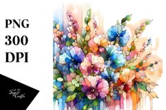 Sweet Pea Stained Watercolor Splash | Sublimation | Clipart Product Image 1