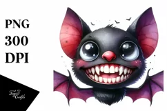 Funny Halloween Bat with Big Teeth, Transparent PNG Product Image 3