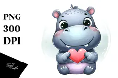 Hippo Love Sign, Transparent PNG Product Image 1
