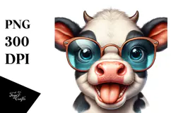 Enthusiastic Baby Cow, Transparent PNG Product Image 1