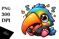 Colorful Cartoon Baby Toucan Clipart Product Image 1