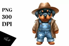 Rottweiler Baby Watercolor Clipart | Sublimation Product Image 3