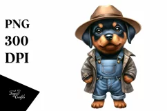 Rottweiler Baby Watercolor Clipart | Sublimation Product Image 3