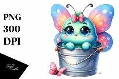 Colorful Butterfly Baby | Watercolor | Big Eyes Product Image 1