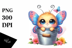 Colorful Butterfly in Bucket | Clipart Product Image 3