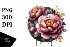 Shiny Peonies Watercolor Splash Clipart Product Image 3