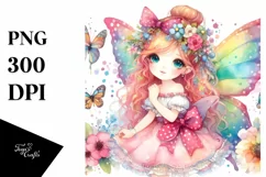 Colorful Watercolor Fairy Clipart Product Image 3