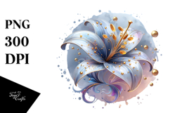 Glossy Lily Splash PNG Product Image 1