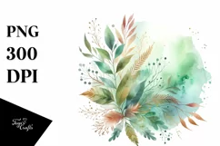 Colorful Greenish Watercolor Background | Clipart Product Image 1