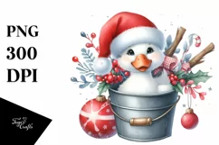 Colorful Santa Hat Goose PNG Product Image 1
