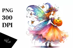 Vibrant Halloween Fairy Clipart Product Image 3