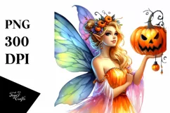 Vibrant Halloween Fairy Clipart Product Image 3