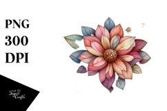 Abstract Pastel Wooden Small Stained Zinnia Clipart Product Image 3