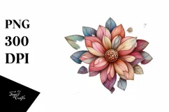 Abstract Pastel Wooden Small Stained Zinnia Clipart Product Image 3