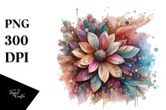 Abstract Pastel Wooden Small Stained Zinnia Clipart Product Image 3