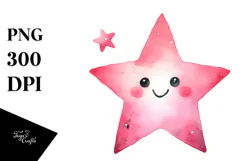 Whimsical Very Simple Pinkish Star PNG Product Image 1