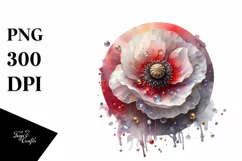 Shiny Poppy Watercolor Splash Clipart Product Image 3