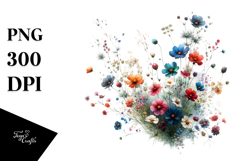 Colorful Abstract Wild Flowers, High-Res PNG Product Image 1