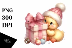 Cute Baby Duck Christmas PNG Product Image 1