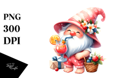 Whimsical Gnome Drinking a Cocktail PNG Product Image 1