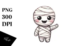 Funny Mummy Watercolor Image PNG Product Image 1