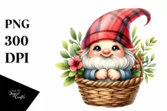 Watercolor Cute Gnome Smiling Clipart Product Image 3