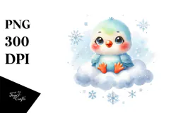 Cute Vibrant Retro Baby Parrot PNG Product Image 1
