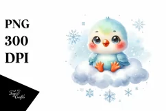 Cute Vibrant Retro Baby Parrot PNG Product Image 3