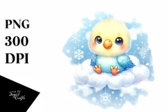 Cute Vibrant Retro Baby Parrot PNG Product Image 3