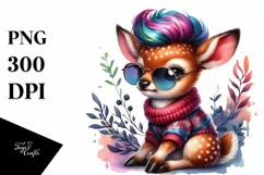 Cute Baby Deer Sitting PNG Product Image 3