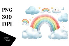 Rainbow Between Clouds PNG Product Image 1
