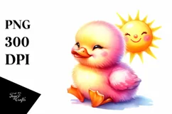 Sitting Smiling Sun Baby Duck PNG Product Image 1