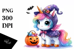 Cute Baby Unicorn Halloween Clipart Product Image 1